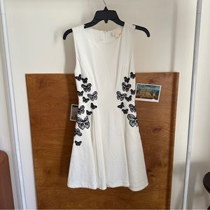 ERIN embroidered butterfly white dress